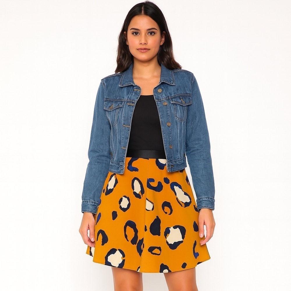 3.1 Phillip Lim for Target Mustard Blue Animal Print Skirt – Size 8